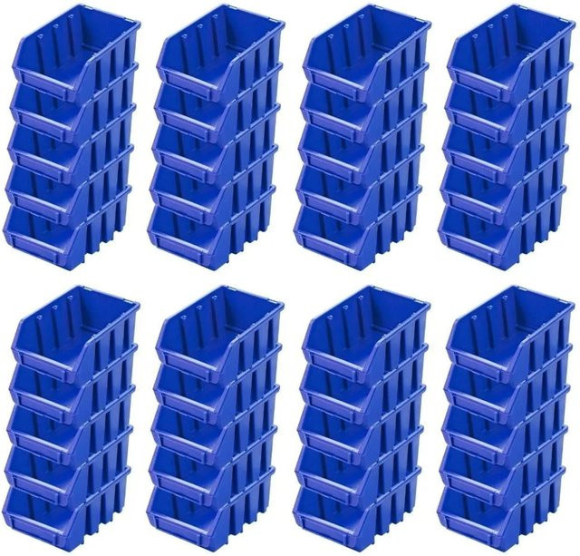 PROREGAL SuperSparSet mit 40 Sichtlagerboxen aus Polypropylen in Blau, B/H/T: 11,6 x 7,5 x 16,1 cm - Bild 1