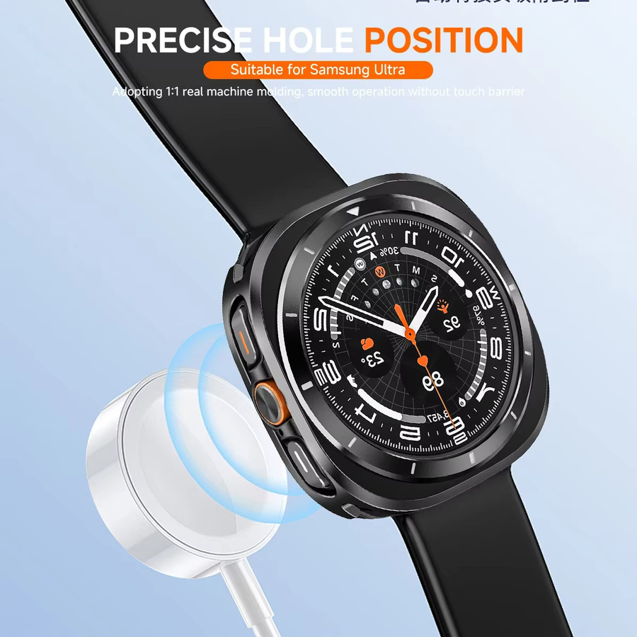 CAOWTAN Schutzhülle für Samsung Galaxy Watch, Metalllegierung, Schwarz, Unisex - Bild 6