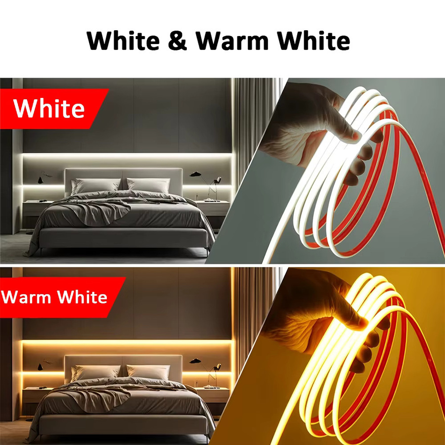 Mikenoon COB LED-Streifen 220V Selbstklebend Warmweiß Flexibles LED-Lichtband für Küche und Bar - Bild 2