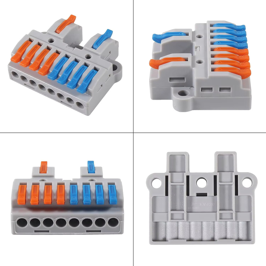 AOKIN 10 Stück Hebel-Drahtstecker Set mit 2 in 4/6/8 Out Push-in Splitter für DIY Kabelverbindungen und Spleißarbeiten - Bild 2