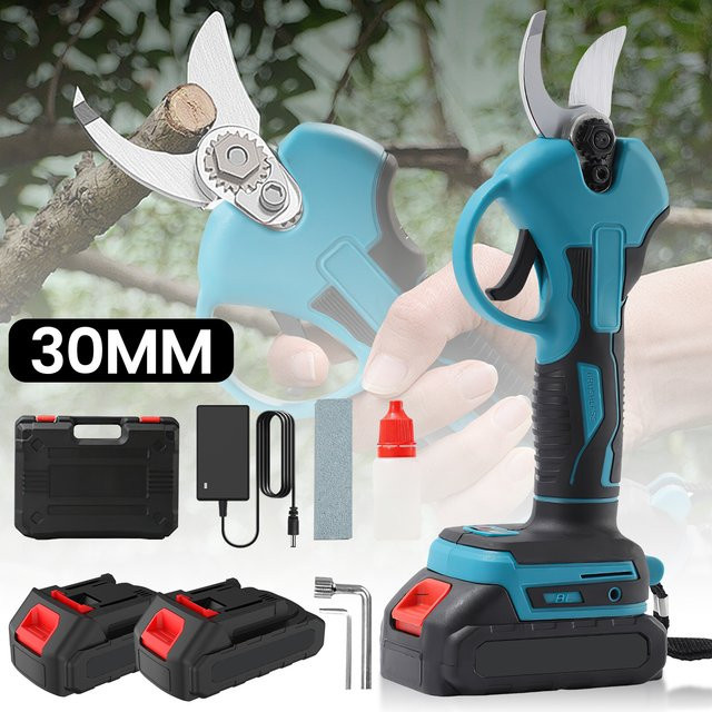 Betuyoo Elektrische Astschere mit 30mm Schnittkapazität, kabellose bürstenlose Gartenschere in Blau mit Akku - Bild 1