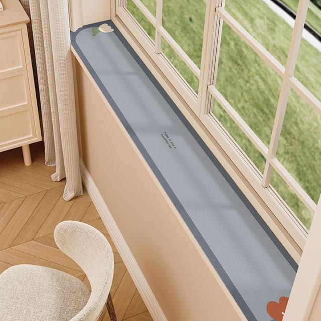 Wasserdichte und waschbare Fensterbankauflage von Yiran Furniture in Grau, Breite: 10 cm, Länge: 200 cm - Bild 1
