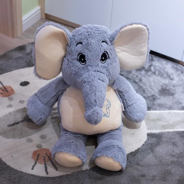 Yiran toy Kawaii Plüsch Elefant, Tierpuppe, Grau, 68cm - Bild 1