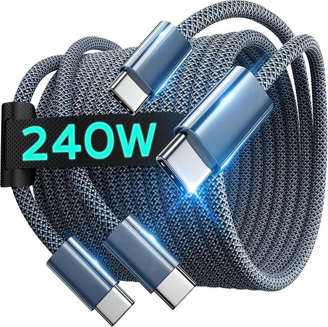 CYANMI USB C auf USB C Ladekabel mit 240W PD Schnellladefunktion für iPhone 15 Pro Max, MacBook und iPad, 5A Datenkabel - Bild 1