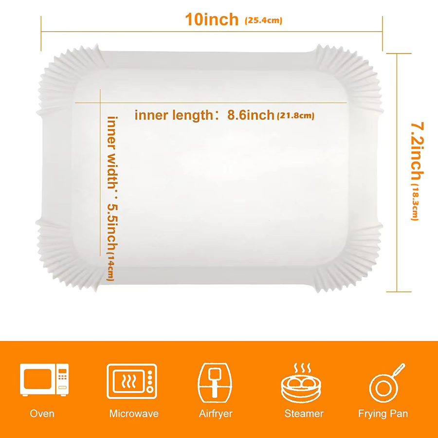 100 Stück Einweg Pergamentpapier für Heißluftfritteusen, Ölbeständiges Antihaft-Backpapier für Ninja Foodi Air Fryer Zubehör, Grün, Durchmesser: 25,4 cm - Bild 1