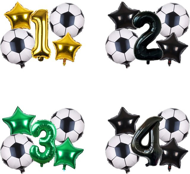Potdemiel Fußball-Ballons mit Fußballmuster als aufblasbare Hängeballons für die Sport-Geburtstagsparty von Kindern - Bild 1