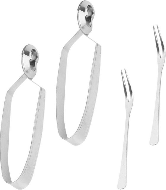 Bestbags Servierzangen Set aus Edelstahl in Weiß, 4 Stück, B/T/H: 15,5 x 2,7 x 1,5 cm - Bild 1