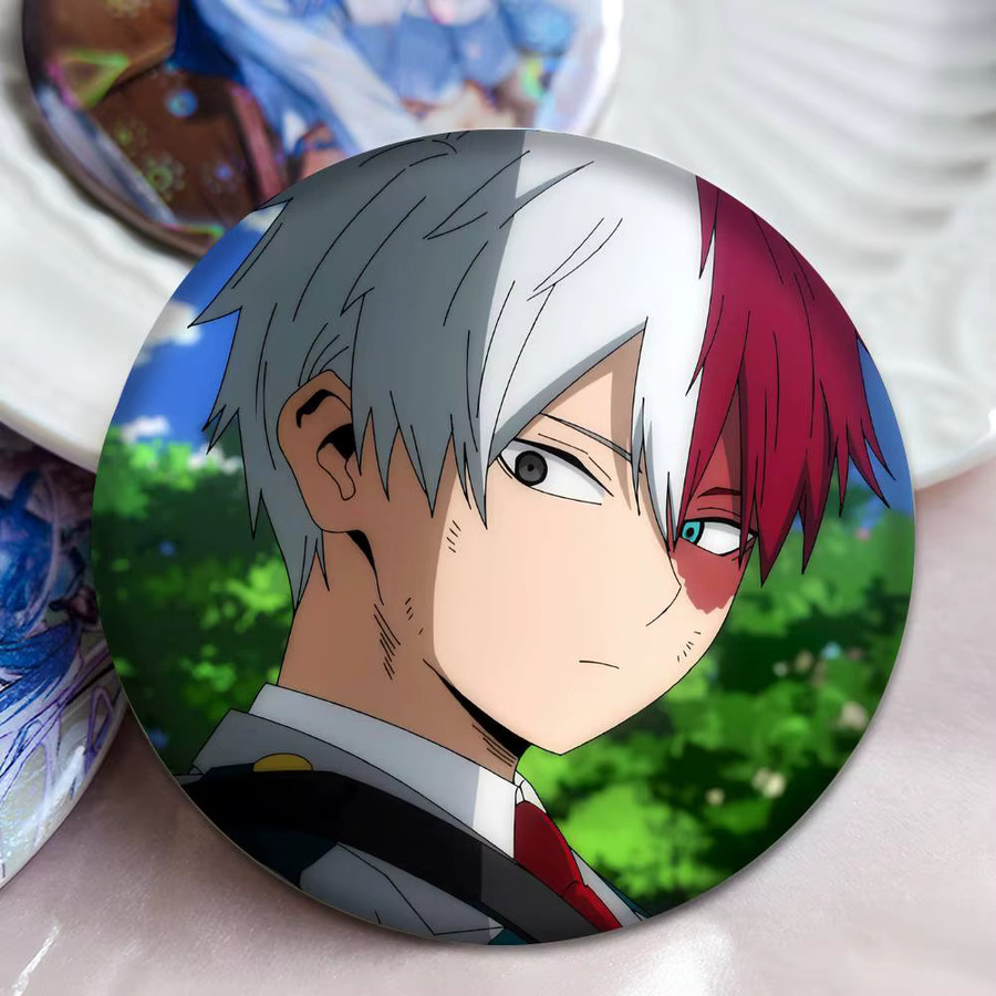 Bilibili Brosche, Shoto Todoroki, Rund, Unisex - Bild 3