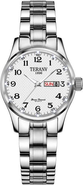 Global Finds Armbanduhr, Quarz, Edelstahl, Weiß, Damen - Bild 1