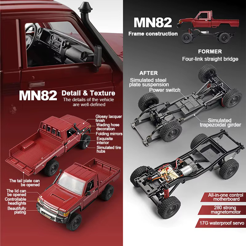 MN MODEL LC79 Retro RC Auto, 1:12, mit LED-Leuchten, ferngesteuert, ab 14 Jahren - Bild 2