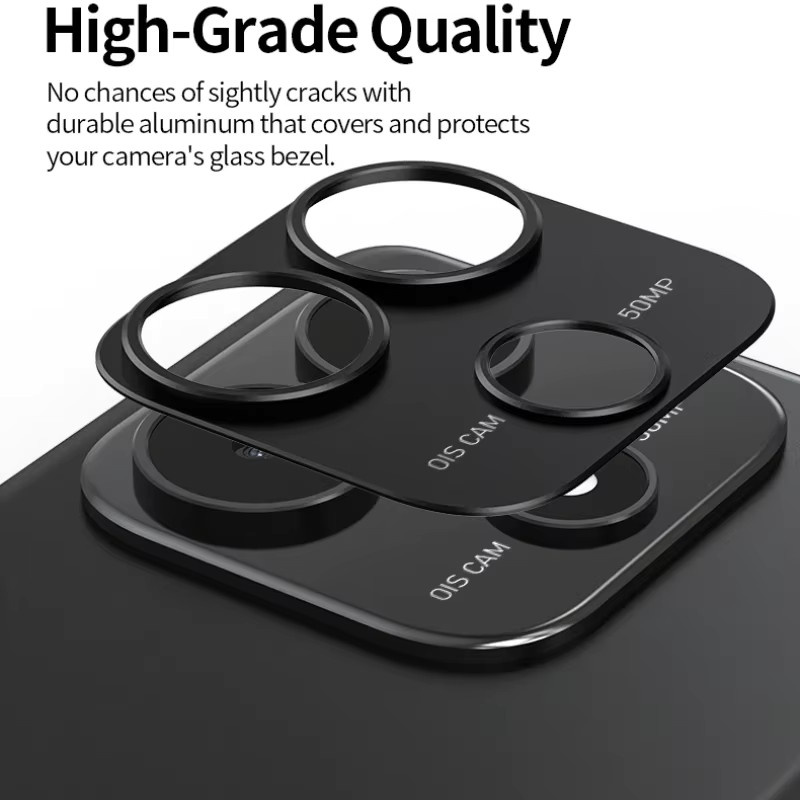 Xiaomi Poco X7 Kamera Objektiv Abdeckung aus Aluminiumlegierung in Schwarz - Bild 4
