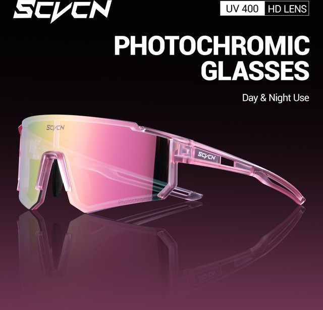 SCVCN Sportsonnenbrille, Photochrome, Unisex, Vollrand, Kunststoff - Bild 1