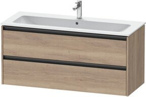Duravit Waschtischunterschrank Ketho.2 in Weiß Marmoriert mit 2 Schubladen, wandhängend, B: 121 cm, T: 48 cm, H: 55 cm - Bild 1