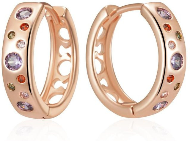 Creolen Kupfer, Roségold, Zirkonia, Damen - Bild 1