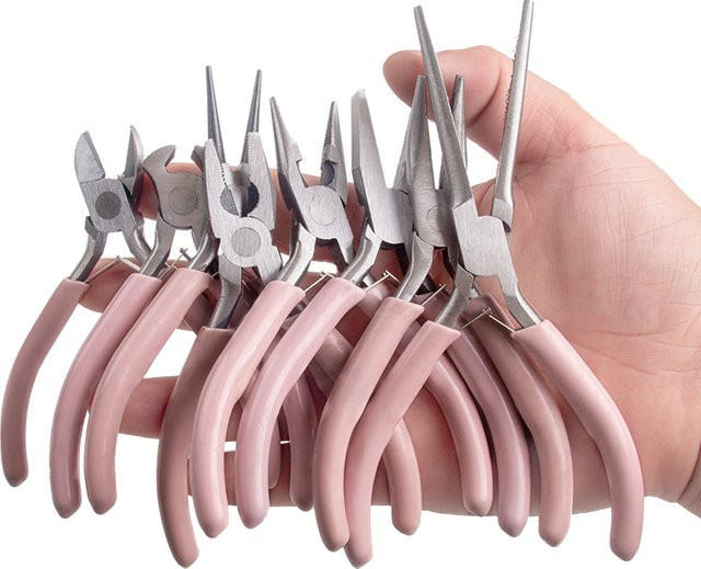 DTBD Mini-Diagonalzange aus Metall in Rosa, 5 Zoll, Seitenschneider für die DIY-Schmuckherstellung - Bild 1