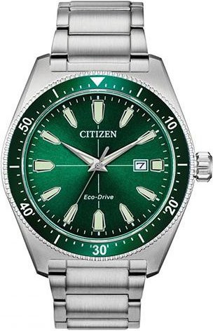 Citizen Armbanduhr, Quarz, Edelstahl, Grünes Zifferblatt, 43 mm, Herren - Bild 1