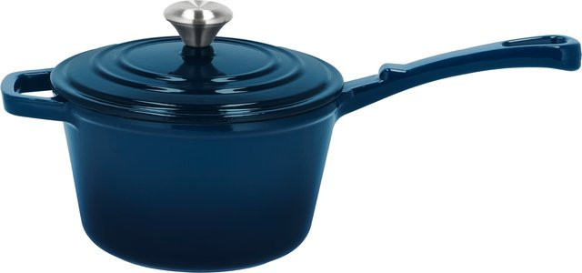 SILVERCREST Premium Gusseisenkasserolle mit Emaille, Blau, Durchmesser: 18 cm - Bild 1