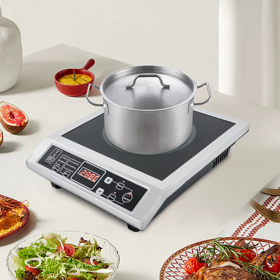 Sweetmile 8-Gang Induktionskochfeld mit IGBT-Technik, 3500W, Schwarz, Glasoberfläche, Temperaturbereich 80 °C - 270 °C - Bild 4
