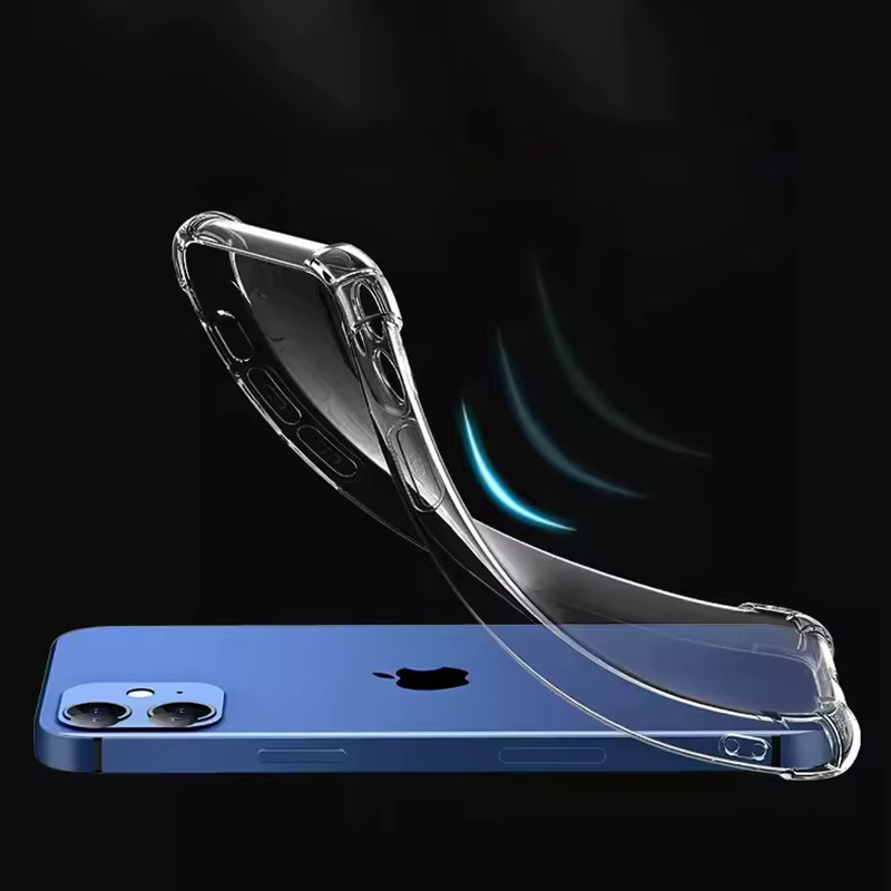 Transparente Luftkissen Schutzhülle für iPhone 15 14 13 12 11 Pro Max Plus X XS – Sturzsichere TPU Hülle mit Explosionsschutz - Bild 2