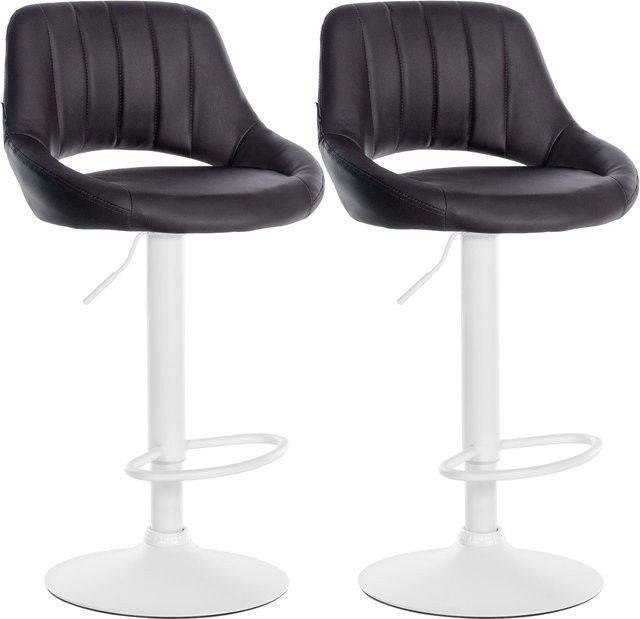 CLP Barhocker 2er Set Milet höhenverstellbar mit Lehne, gepolsterte Barstühle aus Kunstleder in Schwarz mit Metallgestell und Drehsitzfunktion - Bild 1