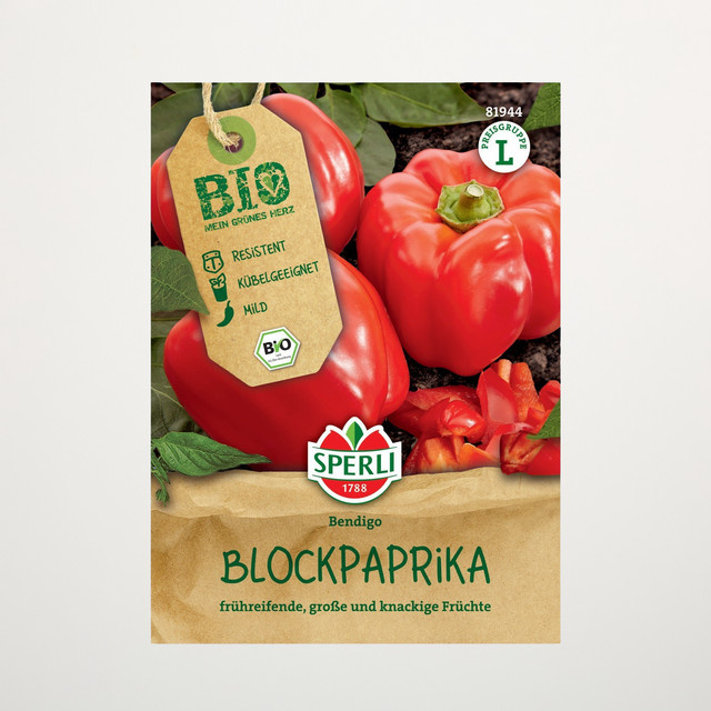 Sperli Paprika F1 Samen BIO Gemüsesamen für Balkon, Terrasse und Topfgarten - Bild 1