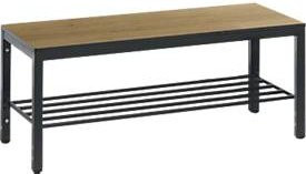 C+P Umkleidebank Basic Plus mit Schuhrost, Dekor Eiche, Gestell Schwarzgrau, H: 40,1 cm, B: 100 cm, T: 35,3 cm - Bild 2
