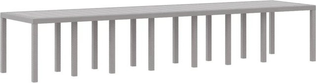 vidaXL Gartentisch aus Polyrattan in Hellgrau, ausziehbarer rechteckiger Gartentisch, B/T/H: 400 x 100 x 73 cm - Bild 1