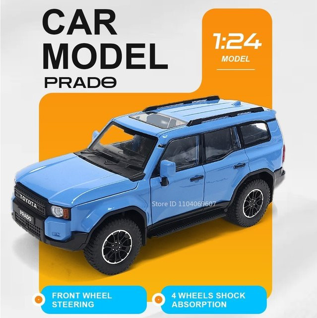 MAKEDA Prado FJ Cruiser Spielzeug-Geländewagen, 1:24, mit Licht und Sound, Metall, Schwarz - Bild 1
