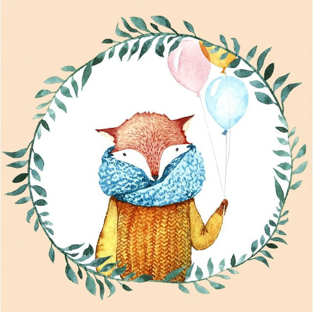 Paper Design Serviette Fox Balloons Herbst Motiv in Multicolor - Bild 1