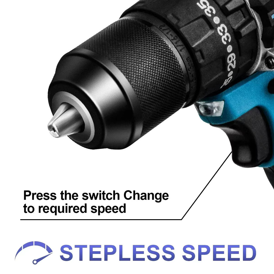 G nto Bürstenlose elektrische Schlagbohrmaschine mit 65 Nm Drehmoment und 38 Stufen, kompatibel mit Makita 18 V LXT Akku-Pins - Bild 5