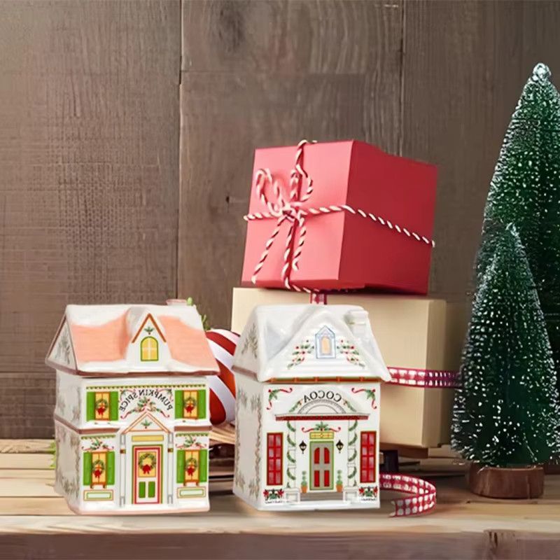 Holiday Village Gewürzglas-Set im Lebkuchenhaus-Design, bunte Weihnachtsdekoration aus Glas und Keramik für deine Küchenarbeitsplatte - Bild 4