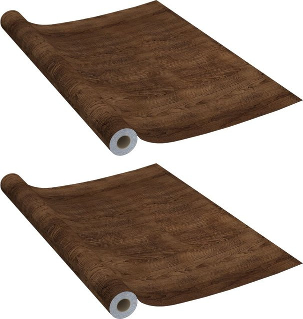 Yiwydaa Selbstklebende Möbelfolien aus PVC in Dunkle Eiche, 2 Stück, B: 500 cm, H: 90 cm - Bild 1