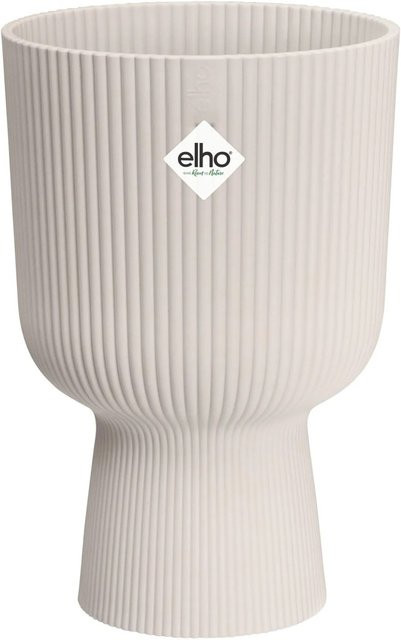Elho Blumentopf Vibes Fold Coupe mit Rippenmuster in Leinenweiß, Durchmesser: 14 cm - Bild 1