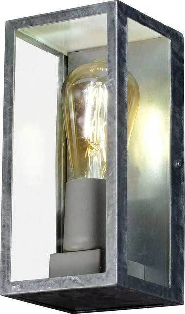 Licht-Erlebnisse Außenwandleuchte Modern aus Aluminium und Glas in Silber, Höhe: 23,5 cm, E27, IP44 - Bild 1