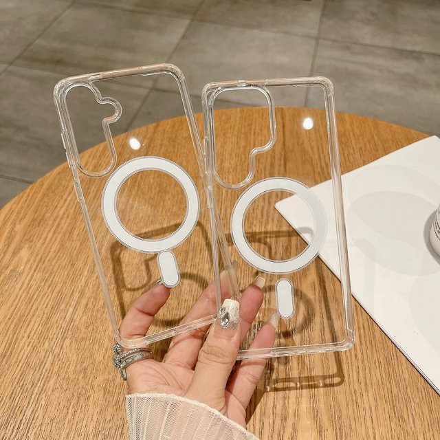 MagSafe Magnetische Handyhülle für Samsung Galaxy S25 S24 S23 Ultra S22 Plus S21 FE A16 A26 A36 A56 in Transparent - Bild 1