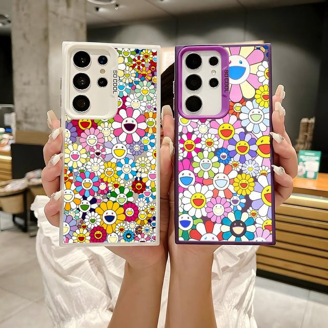 T-TakaShis M-MuraKAmis Silikon Handyhülle für Samsung Galaxy S25 Edge S24 S23 S22 S21 S20 Ultra in Silber - Bild 1