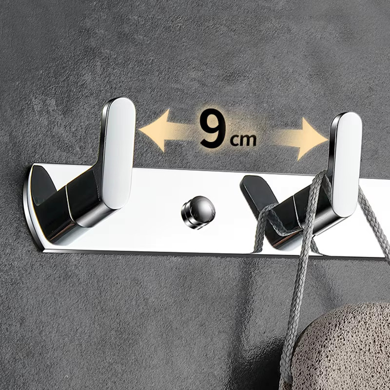 BAKALA Chrom-Wandhaken aus Metall für Badezimmer, Küche, Schlafzimmer und Flur in Silber und Grau - Bild 2