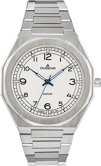Dugena Armbanduhr, Quarz, Edelstahl, Weiß, 42 mm, Herren - Bild 1