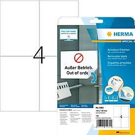 Herma Universaletiketten A6, weiß, Papier, 100 Stück, B: 10,5 cm, H: 14,8 cm - Bild 1