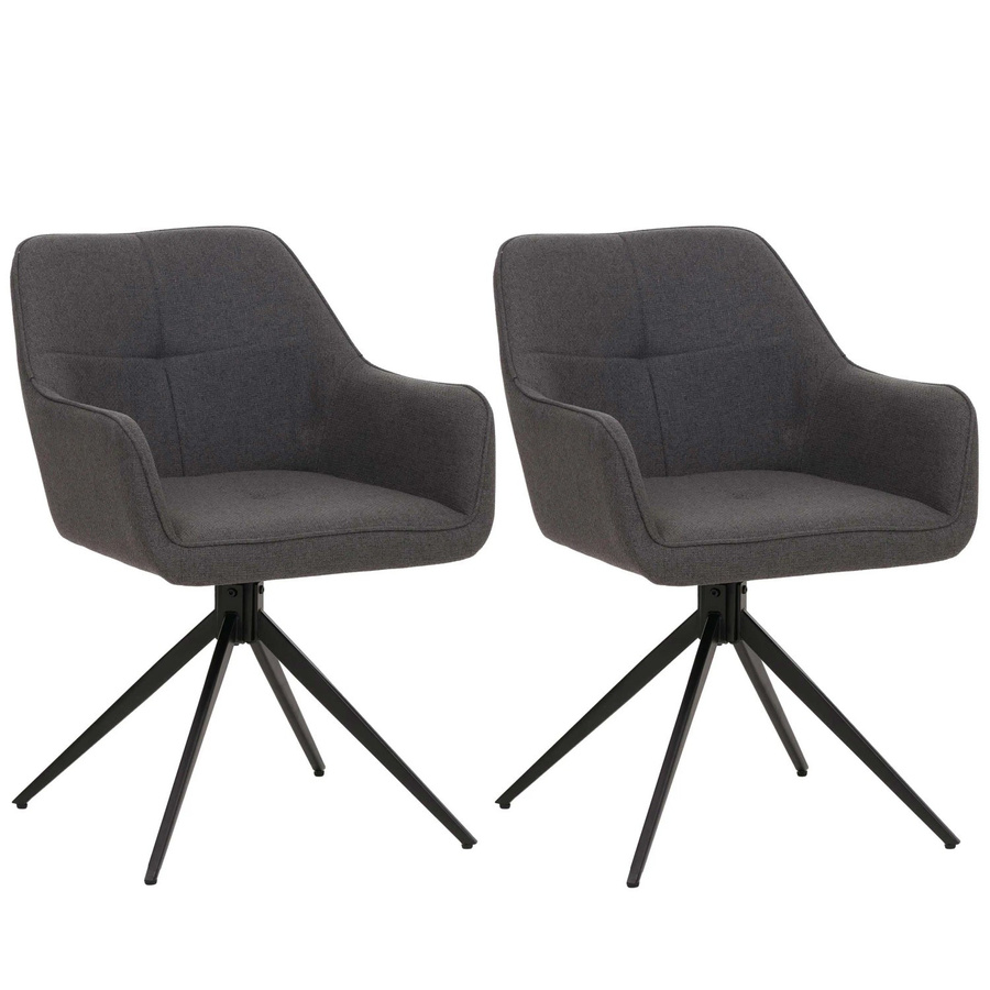 CHEFGASTRO Esszimmerstuhl 2er-Set in Grau aus Stoff und Textil, B/T/H: 80 x 53 x 59 cm, Sitzhöhe: 41 cm - Bild 2