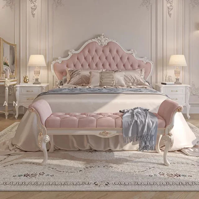 DUTRIEUX Prinzessinnen Bett für Kinder aus Holz und Leder in nordischem Design, Kingsize/XL - Bild 1