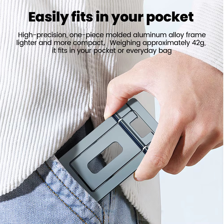 Universelle Handy-Tischhalterung aus Aluminium in Grau, verstellbarer Desktop-Tablet-Halter und ultradünner Handyständer von elough - Bild 3