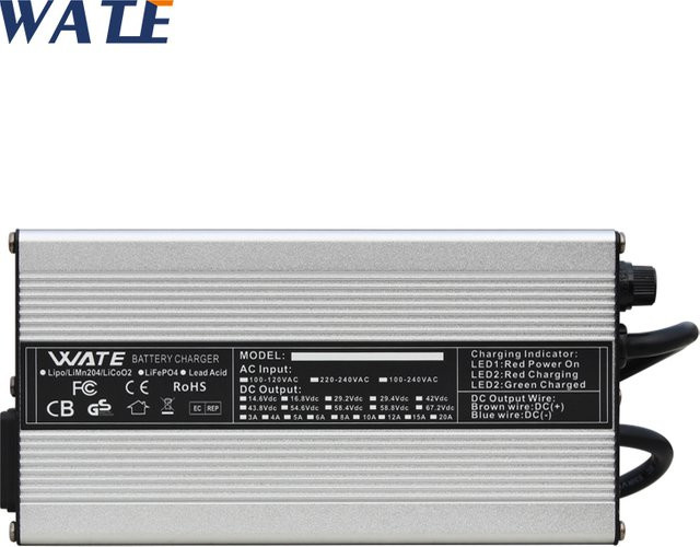 WATE Smart Lithium-Akku Ladegerät 71,4 V 3A mit Lüfter und Auto-Stop, Silber - Bild 1