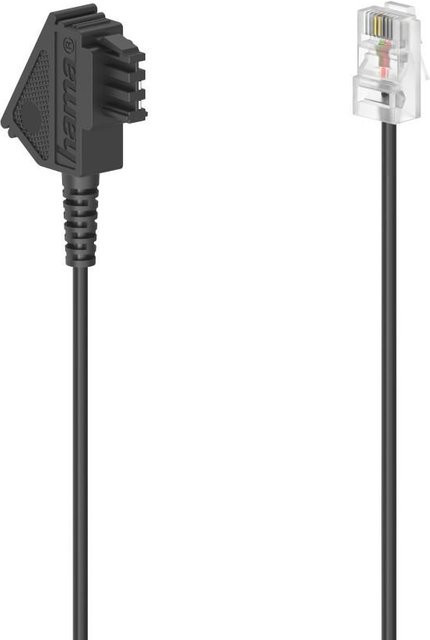 Hama DSL-Box-Kabel mit TAE-F-Stecker und Modular-Stecker 8p2c, Schwarz, 0,5 m - Bild 1