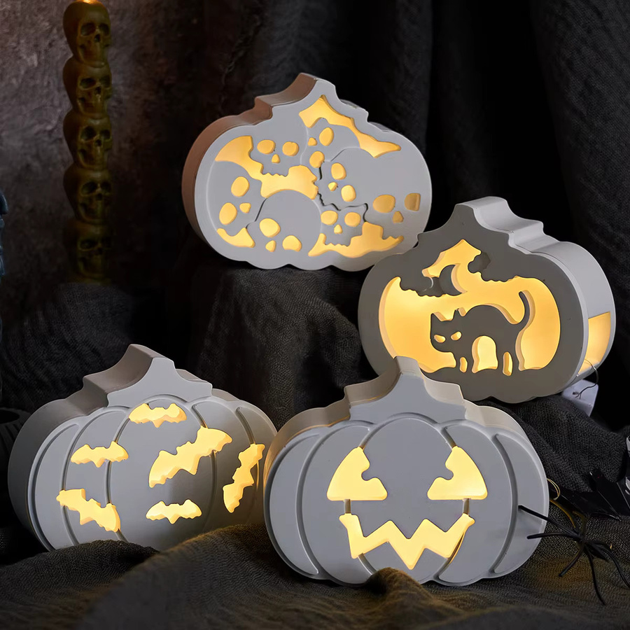 UDOCOOL 3D Hohl Kürbis Silikon Form für Halloween LED Lampe und Harz-Gips-Ornamente, Farbe: Weiß - Bild 2