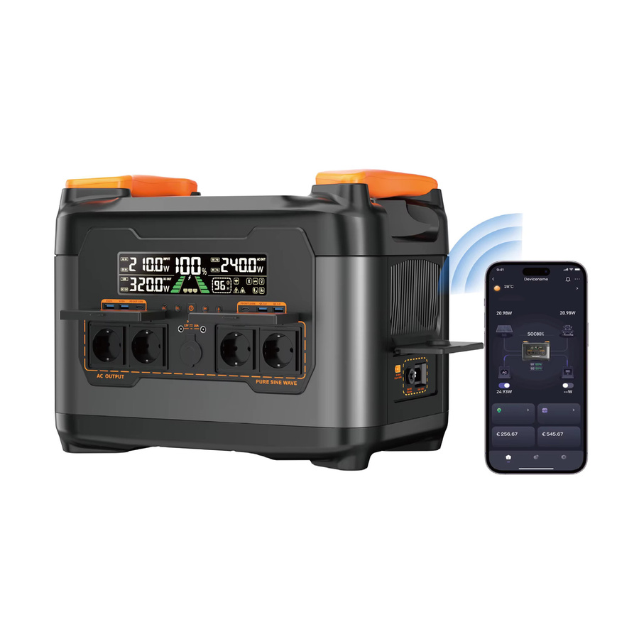Newsmy S2400 Tragbare Powerstation mit 2048Wh LiFePO4 Akku und 2400W Leistung inklusive abnehmbarer Stromversorgung für Outdoor, Camping und Notstromversorgung - Bild 6
