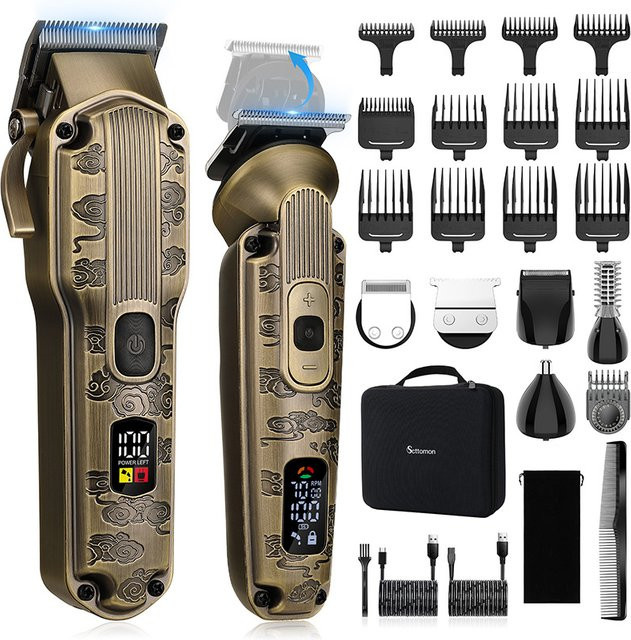 Scttomon Elektrischer Haarschneider und Bartschneider, Gold, Unisex - Bild 1
