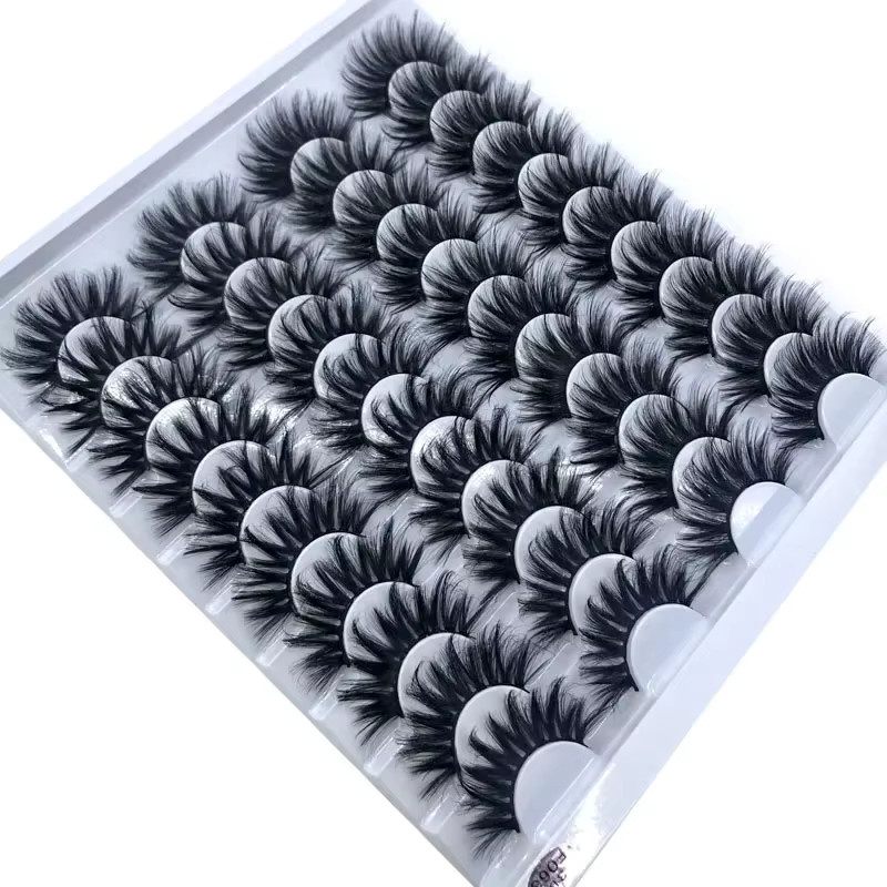 AMSDCN 3D-Nerzwimpern, Black, 20 Paar, Natürlich, Unisex - Bild 2