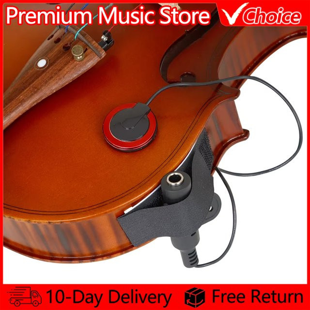 IRIN T-11 Piezo Kontakt Mikrofon Pickup für Violine, Banjo, Mandoline und Ukulele, Schwarz, 6,35mm Anschluss - Bild 1