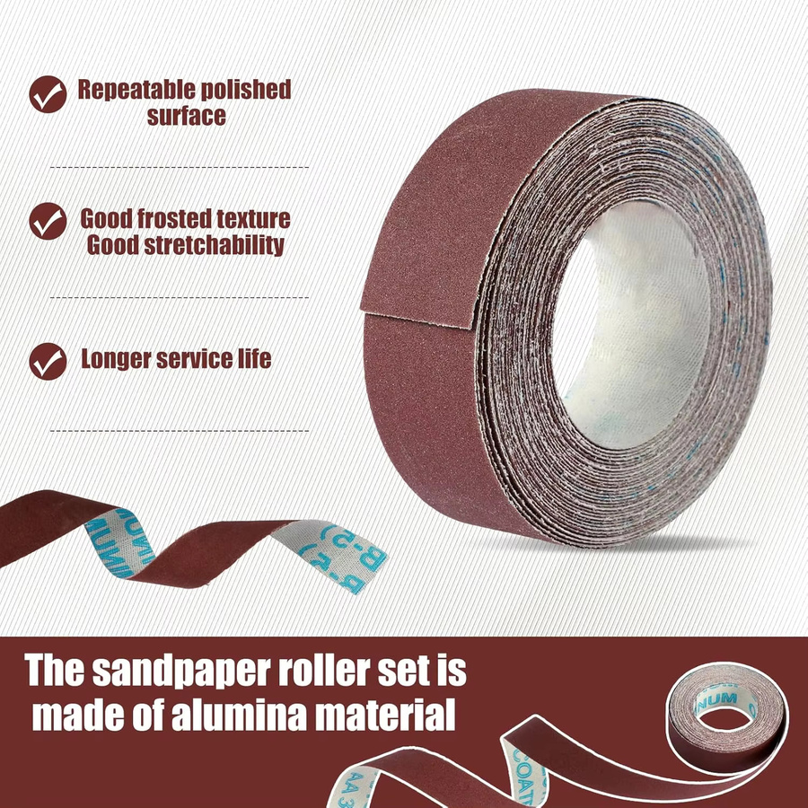 SI FANG Schleifpapier Rollenset aus Aluminiumoxid mit den Körnungen 150, 240, 320 und 400 für Holzbearbeitung, Metall und Automobilpolitur - Bild 3